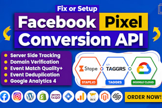 setup facebook conversion api meta server side tracking, stape, taggrs, gtm, ga4