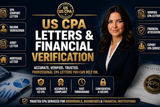 l prepare US CPA letters, comfort letters income verification