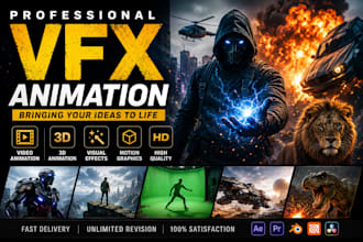 do professional vfx compositing, fire explosions, chroma key, and video cleanup