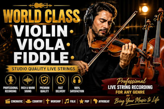 record violin, viola, strings section within 24hr