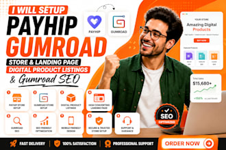 setup payhip gumroad store digital product listings landing page gumroad seo