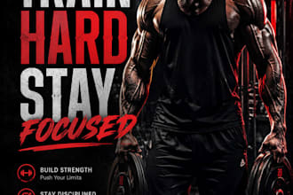 create cinematic gym ads and promo posters