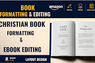 christian book formatting, christian book editing, christian ebook, book layout