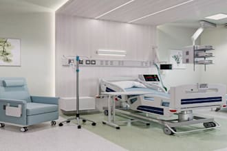 design 3d medical clinic, dental office, hospital walkthrough, 3d rendering