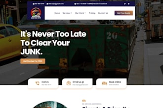 design junk removal website cleaning website junk removal landing page wordpress