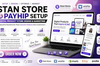 setup and design stan store for digital products stan store marketing payhip