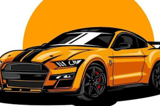 draw vector car cartoon illustration racing car skateboard car design garage
