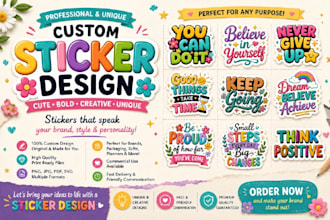 design beautiful custom floral and aesthetic stickers for your brand