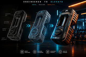 design premium futuristic workout equipment that  looks expensive and sell
