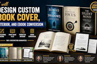 design custom book cover, interior, and ebook conversion