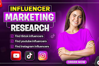 research targeted instagram tiktok and youtube influencers