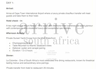 create luxury travel itineraries