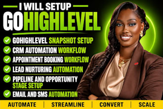 setup gohighlevel snapshot, CRM automation and booking workflow