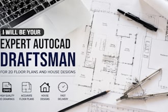 be your expert autocad draftsman for 2d floor plans and house designs
