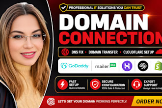 connect domain, fix dns, redirect or transfer website domain