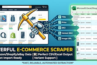 scrape ecommerce product data from amazon or shopify
