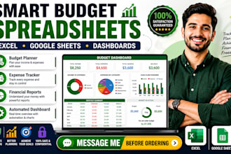 create budget spreadsheet, expense tracker and finance dashboard in excel