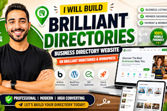 build brilliant directory business directory website, wordpress directory