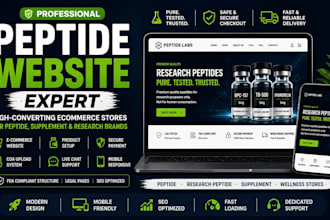design a converting peptide, research peptide supplement ecommerce website