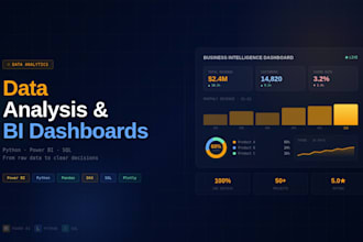 build python data analysis and power bi dashboards for your business