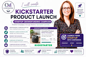 create kickstarter startup crowdfunding campaign for product launch