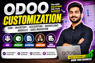 customize odoo CRM inventory accounting workflows modules data migration