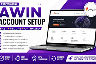 create and setup your awin affiliate account professionally