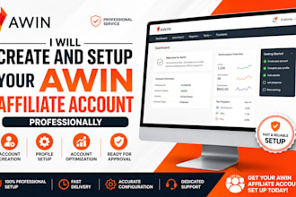 create and setup your awin affiliate account professionally