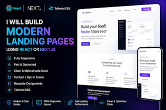 build you a modern react or nextjs landing page
