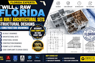 draw florida as built architectural sets structural designs construction drawing