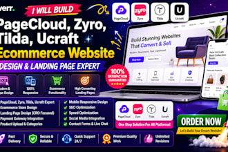 build pagecloud zyro tilda ucraft ecommerce website design landing page expert