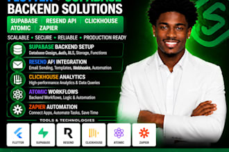 flutter supabase backend supabase resend api clickhouse supabase atomic zapier