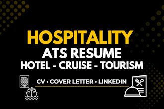 write an ats hospitality resume CV for hotel cruise and tourism jobs