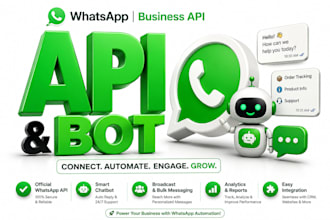 create a whatsapp business API setup and build whatsapp bot chatbot, mass dm bot