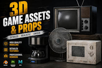 create realistic 3d game assets and props