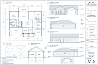 architecture city building permit house plan blueprint floor plan adu, garage