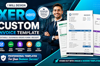 design xero custom invoice template editable business order form receipt