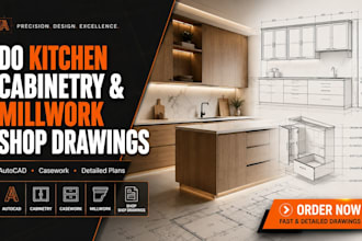 do kitchen cabinetry casework millwork shop drawing autocad