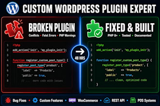 build a professional custom wordpress plugin or fix your existing one
