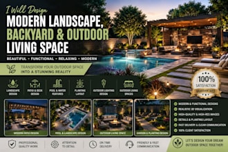 design modern landscape, backyard and outdoor living space