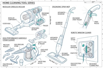 design home cleaning tools product design electric cleaning accessory products