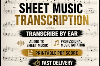 transcribe any song by ear into professional sheet music and notation