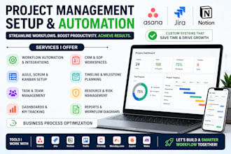 setup fix and automate asana notion jira trello smartsheet workflows