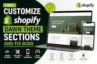 customize shopify dawn theme sections and fix bugs