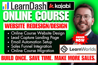 build online coaching landing page, elearning lms, kajabi, skool community setup