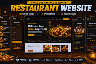 design wordpress restaurant website food menu website dining website