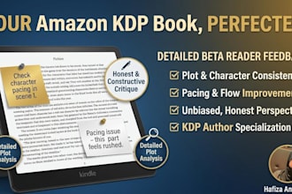 be your professional beta reader for your fiction or non fiction book