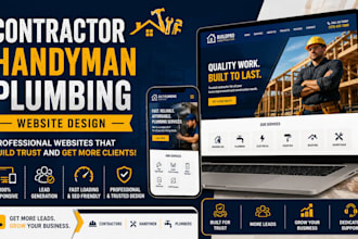 design contractor, handyman, plumbing website for more client