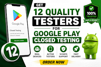 provide 20 real testers for google play closed testing