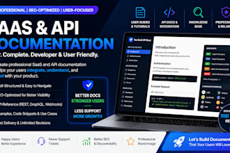write saas API documentation, user guides, and help center articles